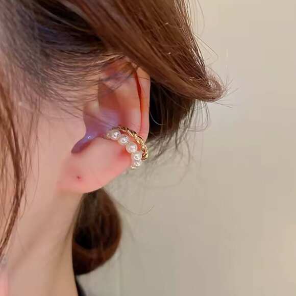 Anthropologie Jewelry - 14K Gold Filled Pearl Cuff